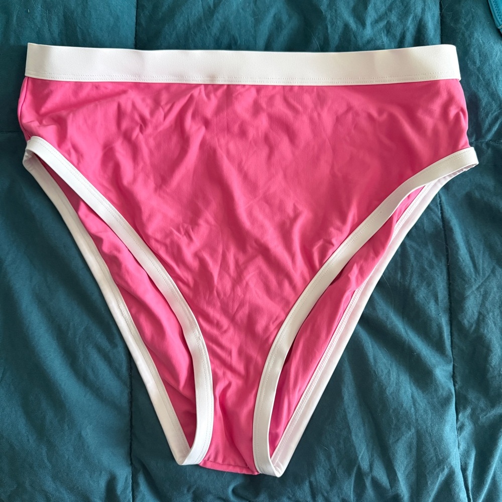 NEW 93 Play Street Pink Full Coverage High Waist Bikini Bottoms